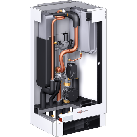 Sezione unità interna pompa di calore aria acqua split Vitocal 100-S di Viessmann